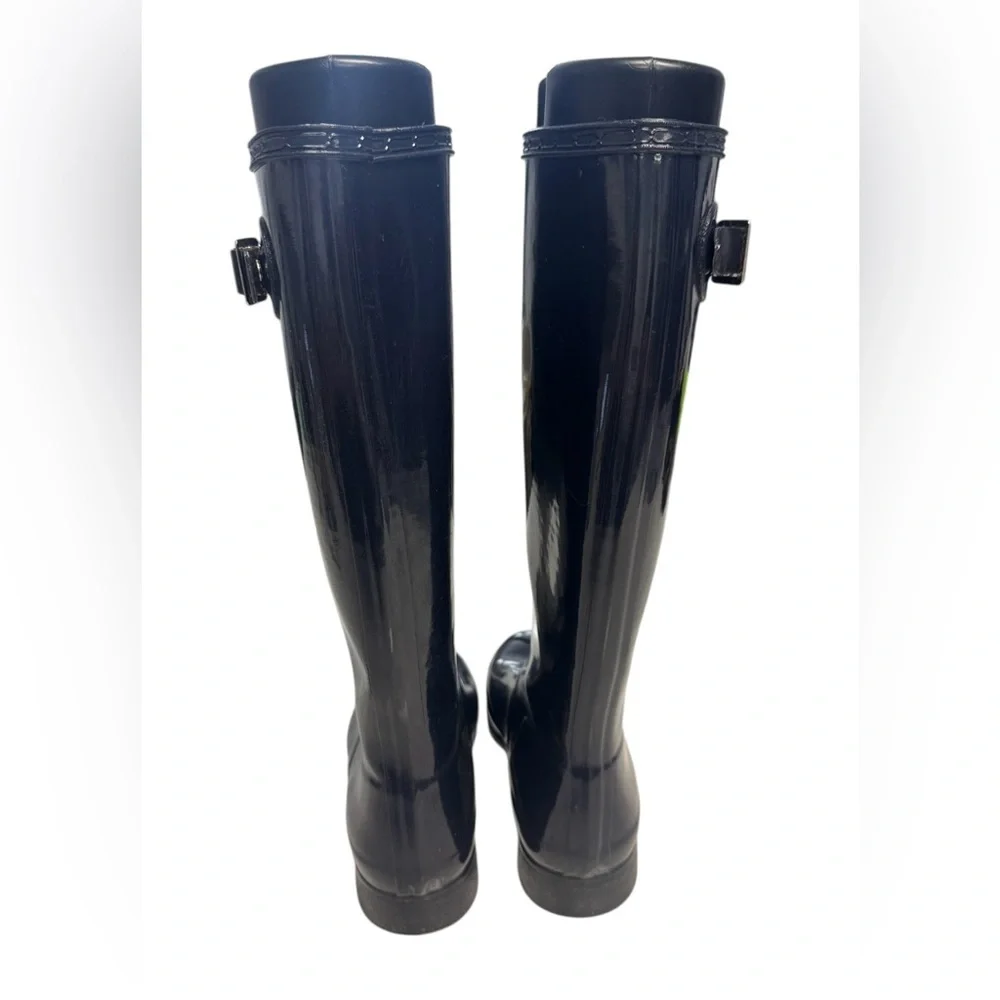 Hunter Women’s Original Tour Gloss Black Rain Boots Black Size 6